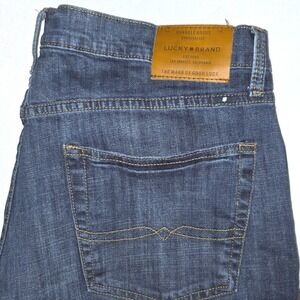 Lucky Brand 221 Straight‎ Leg Jeans Mens Medium Wash Blue Stretch Denim Sz 38X30